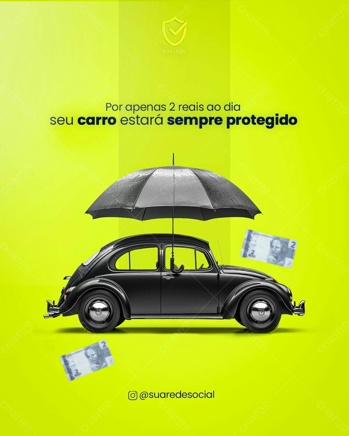 Flyer Seguro Auto R$2 Diário PSD Editável