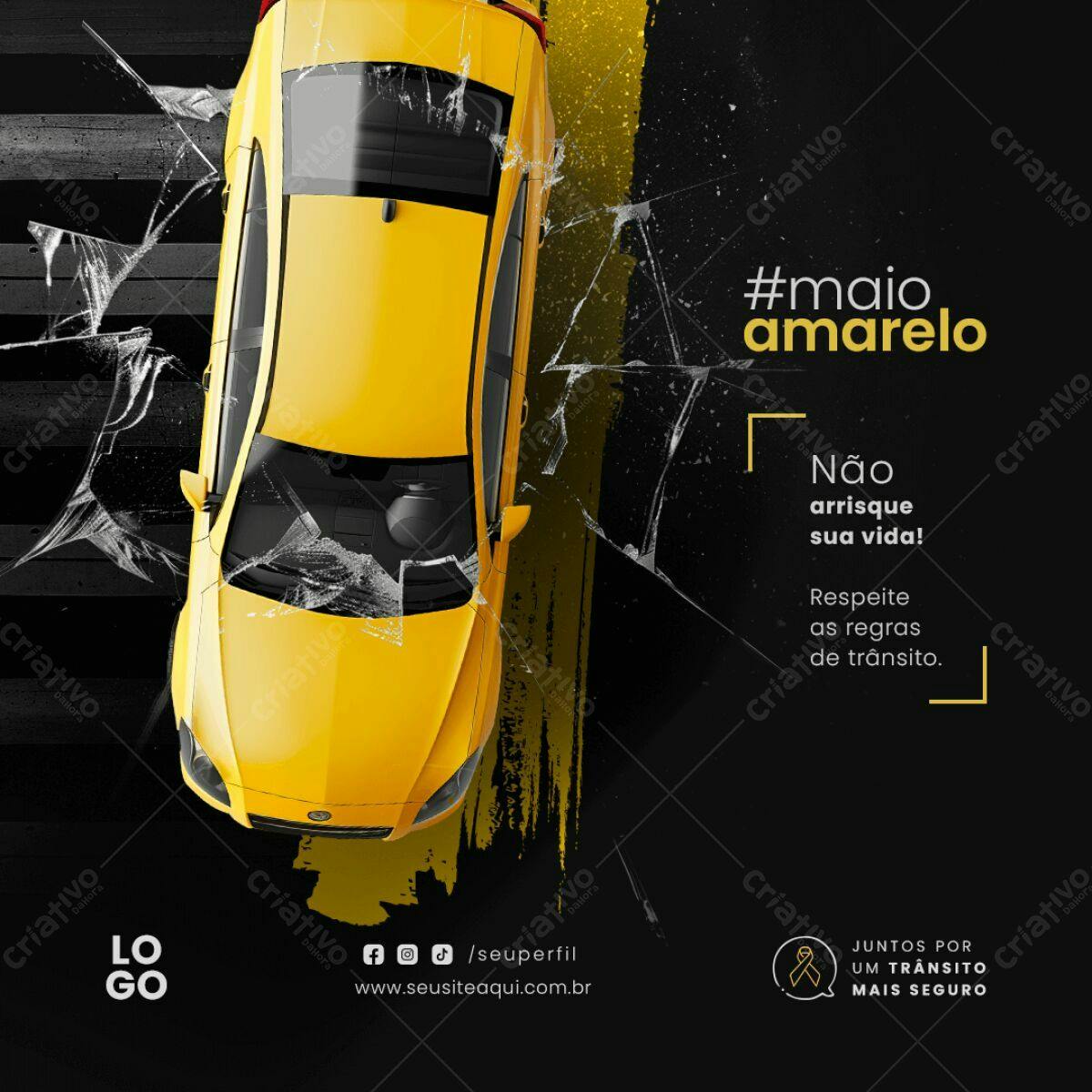 Postagem Maio Amarelo PSD Editável