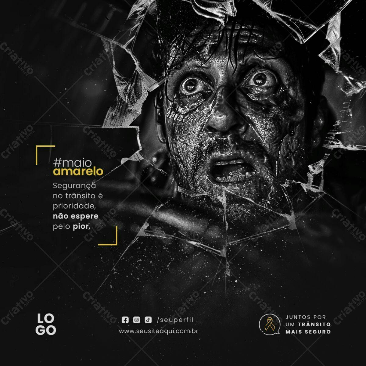 Post para Maio Amarelo PSD Editável