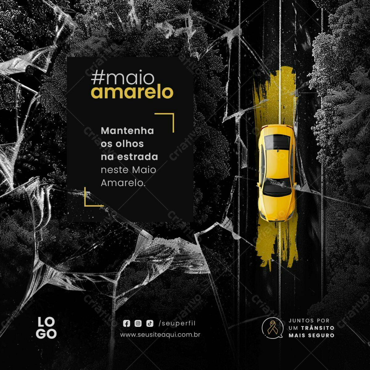 Post para Maio Amarelo PSD Editável