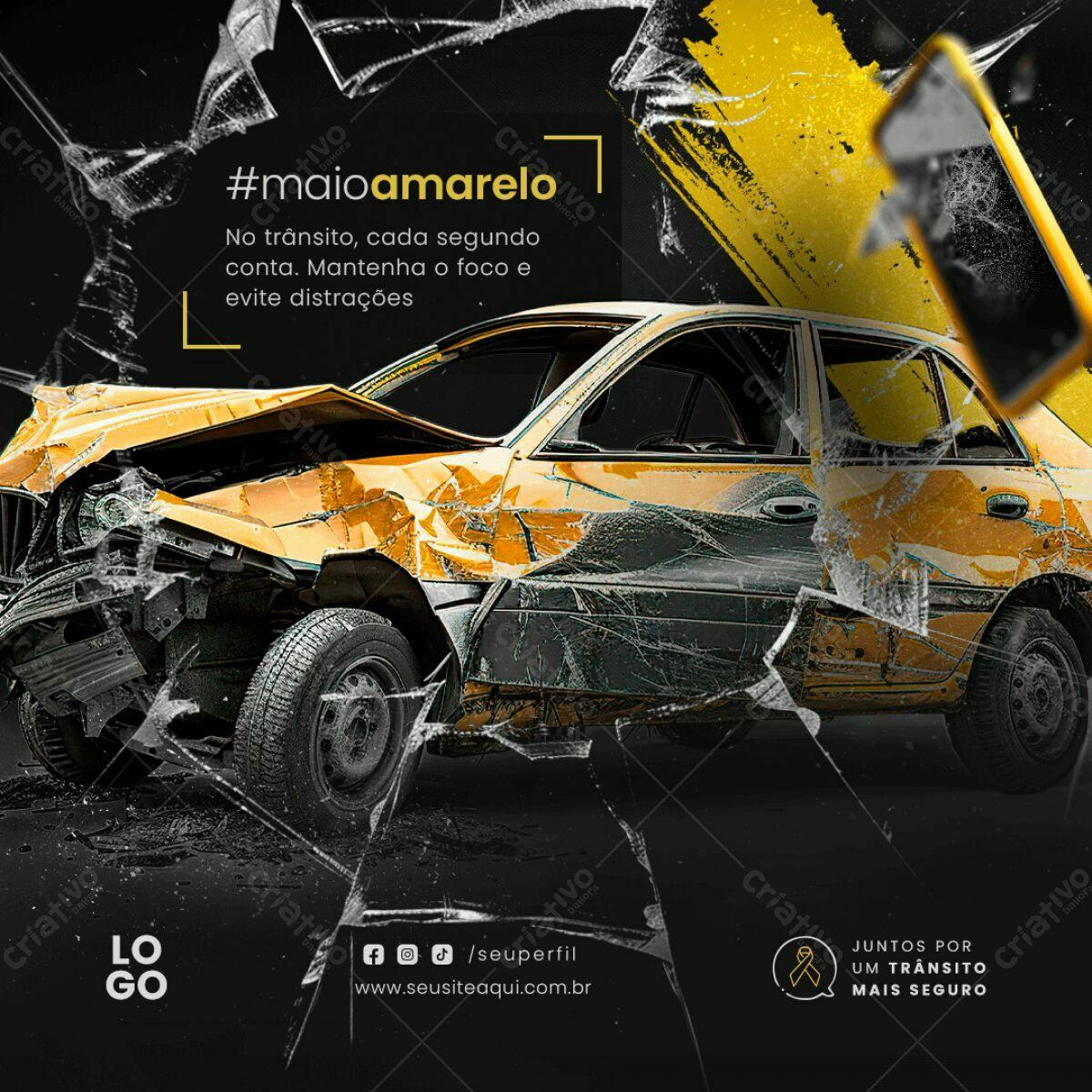 PSD para Maio Amarelo PSD Editável