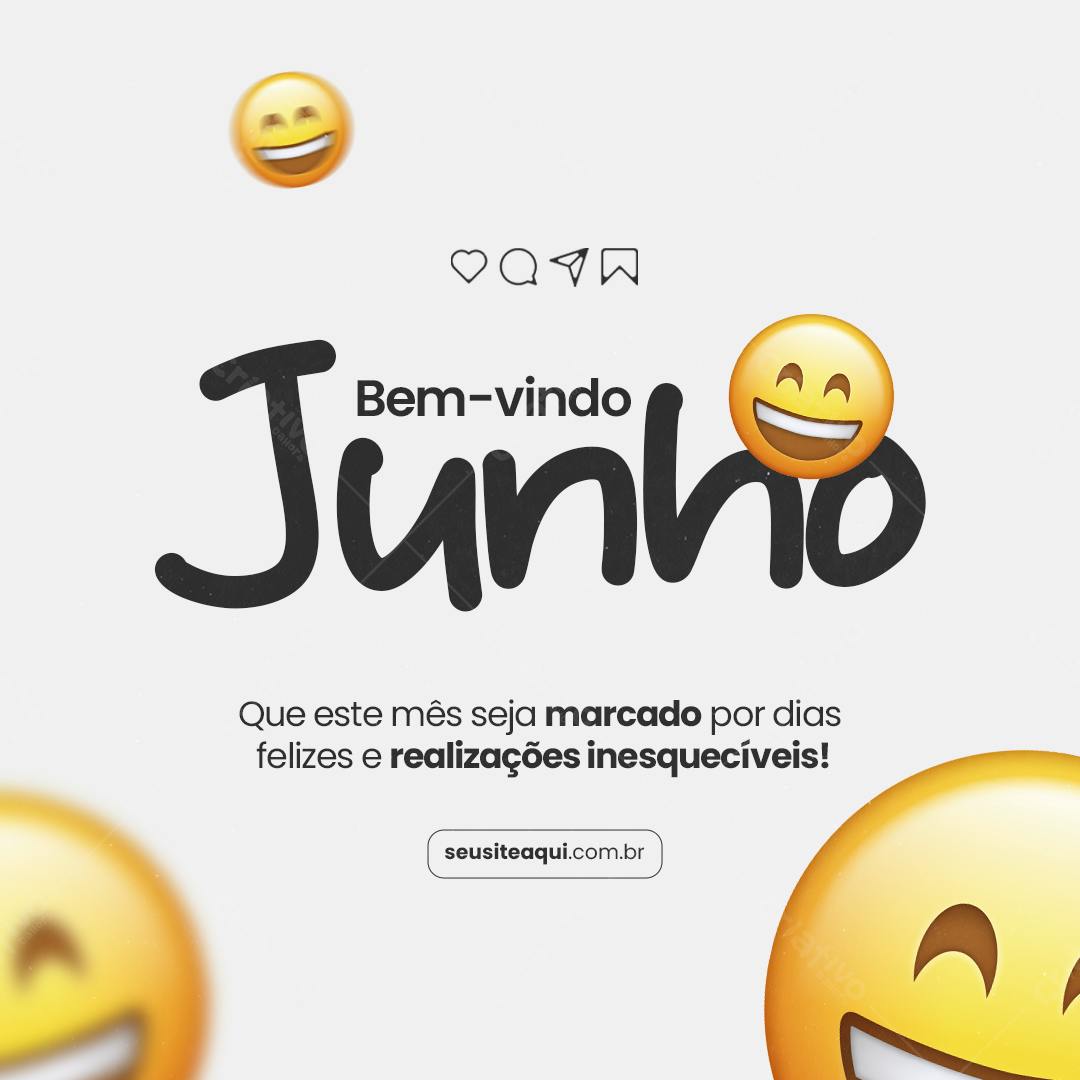 Postagem Boas Vindas Junho PSD Editável