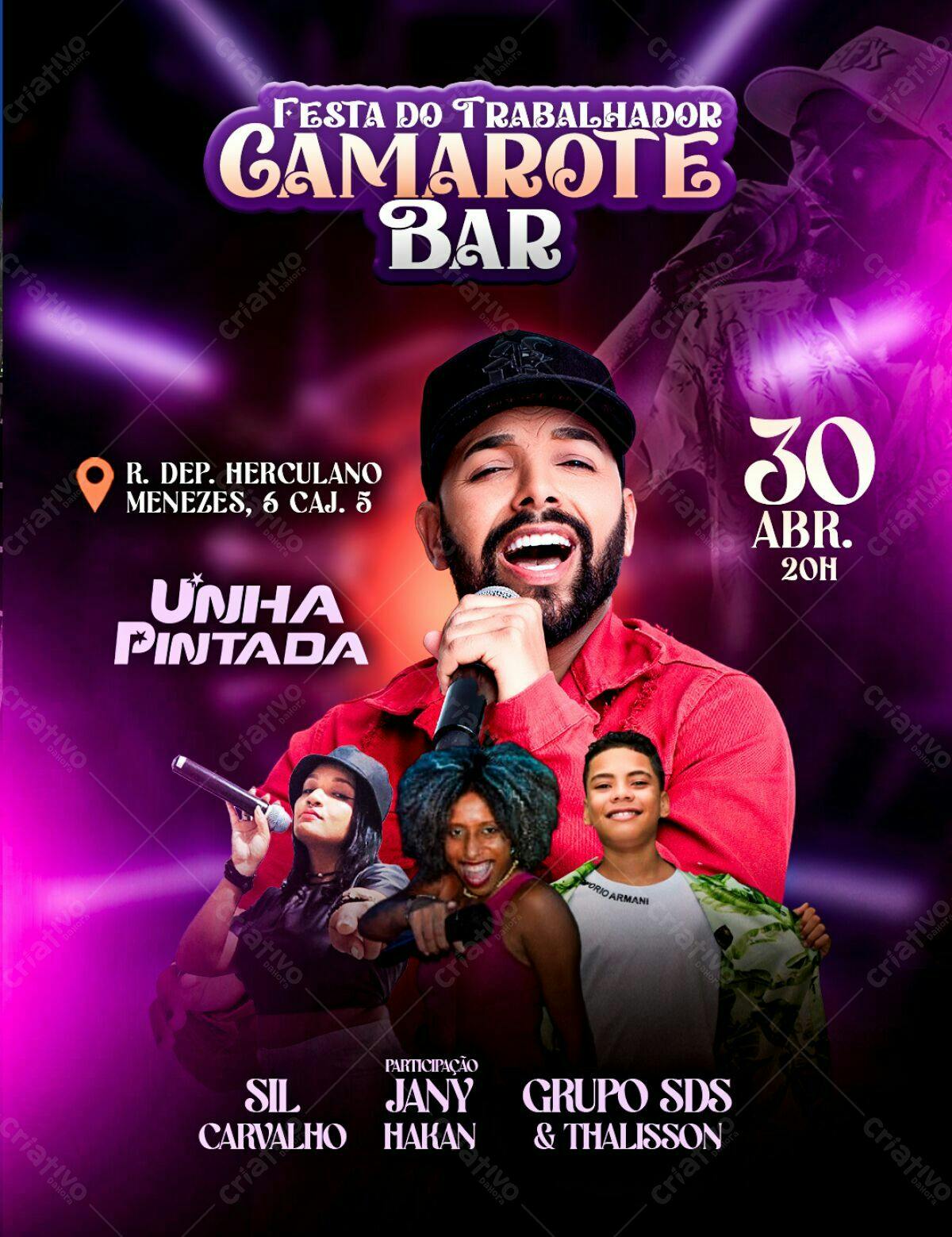 Flyer Festa do Trabalhador Camarote Bar PSD Editável
