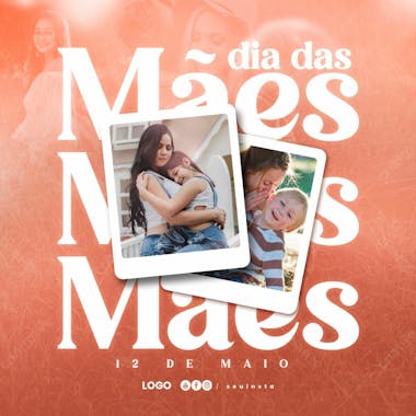 Dia das mães social media post psd