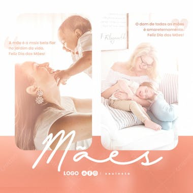 Feliz dia das mães feed social media