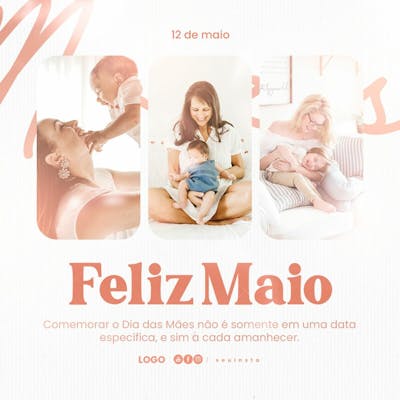 Feliz Maio Mês Das Mães Feed Psd