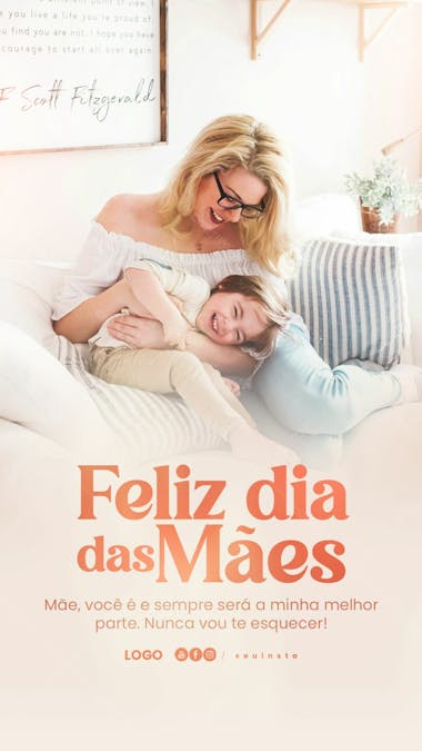 Storie 12 de maio dia das mães feed psd