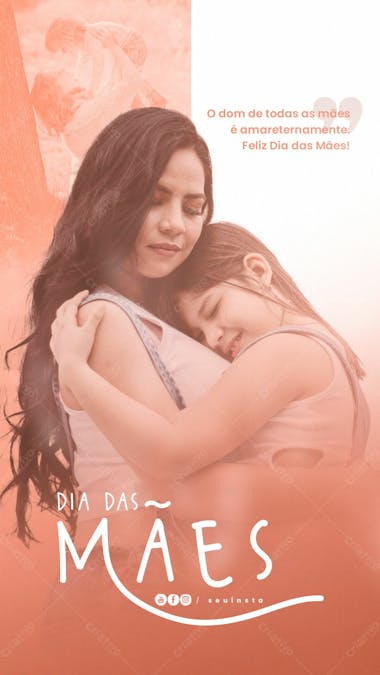 Storie post dia das mães feed instagram psd