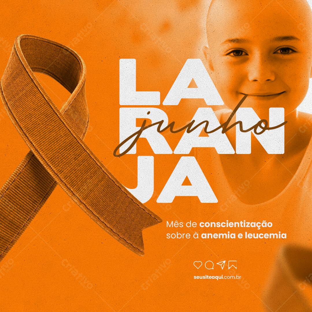 Post para Junho Laranja PSD Editável