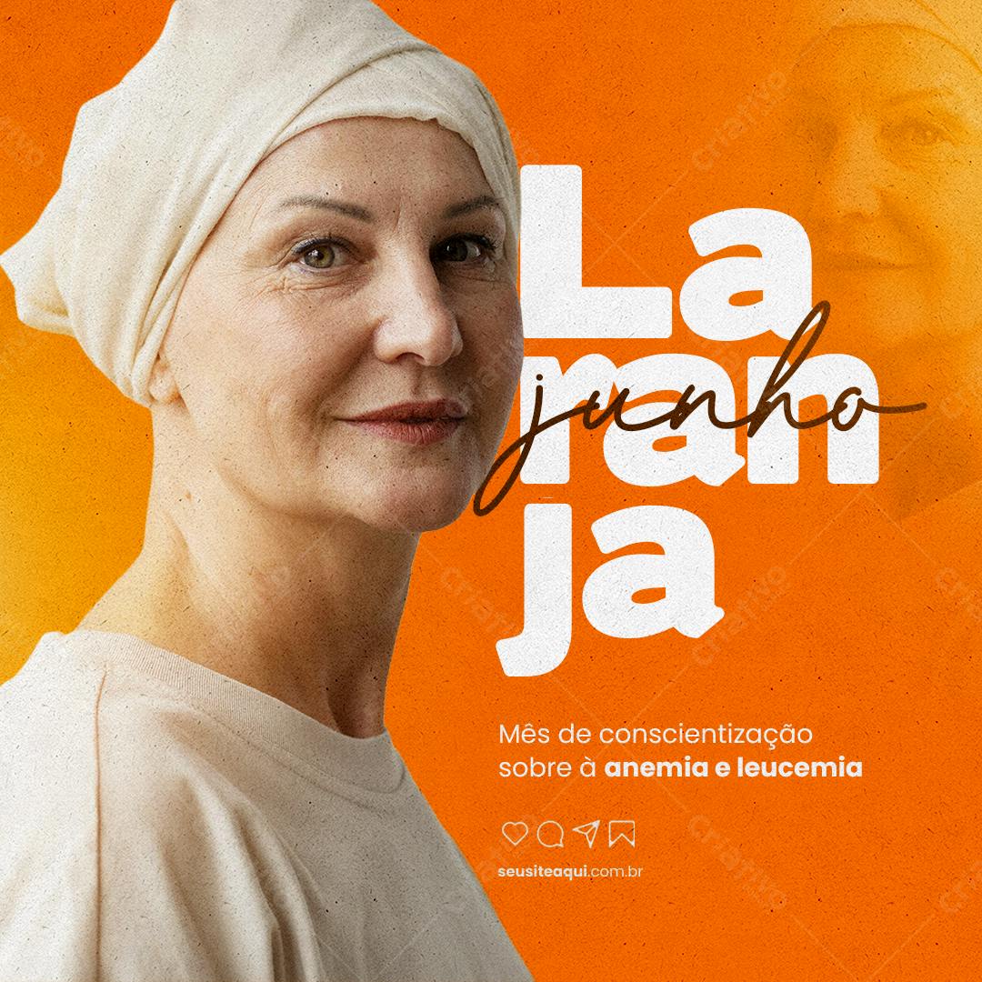 Post para Junho Verde - Conscientização Anemia e Leucemia PSD Editável