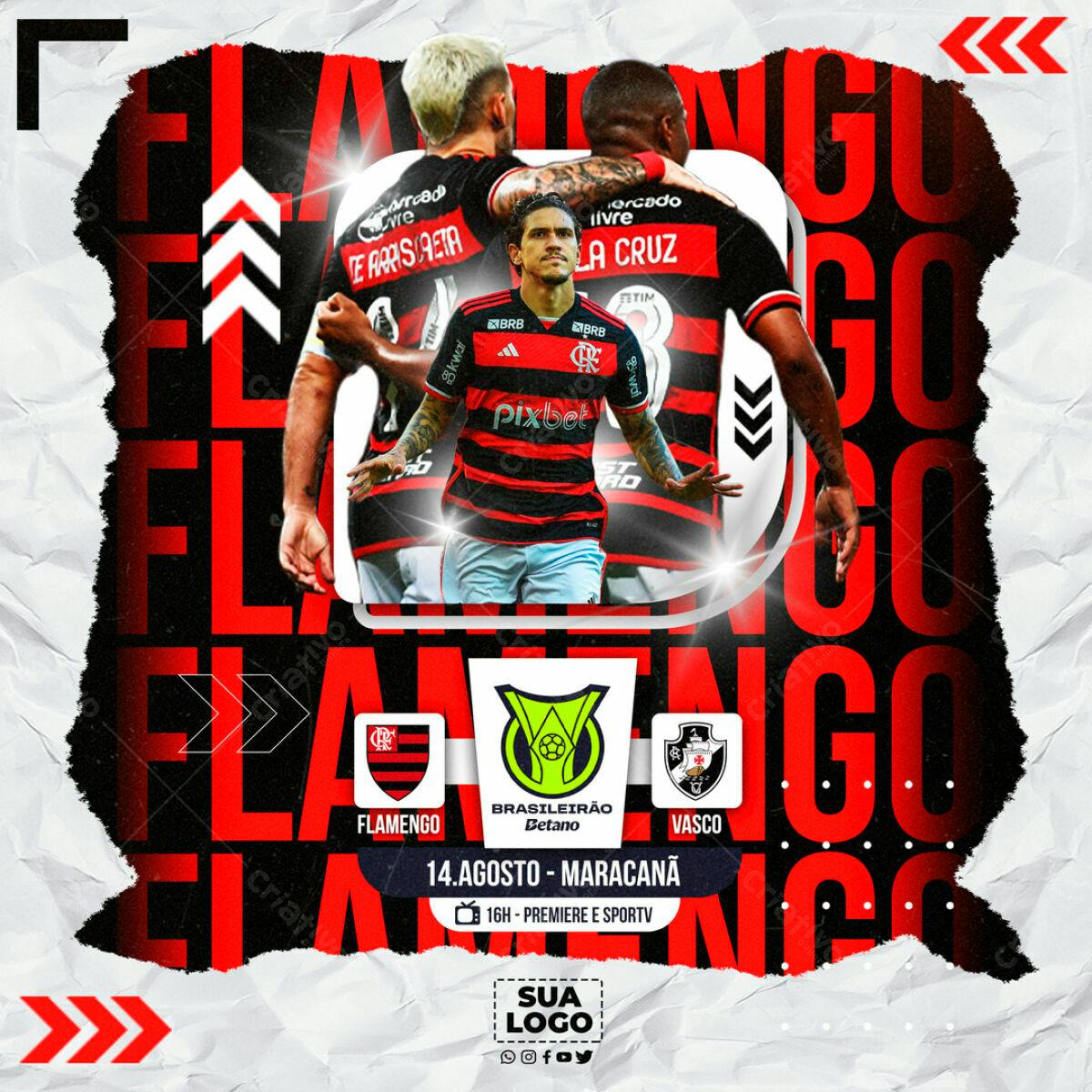 Flyer Flamengo x Vasco PSD Editável