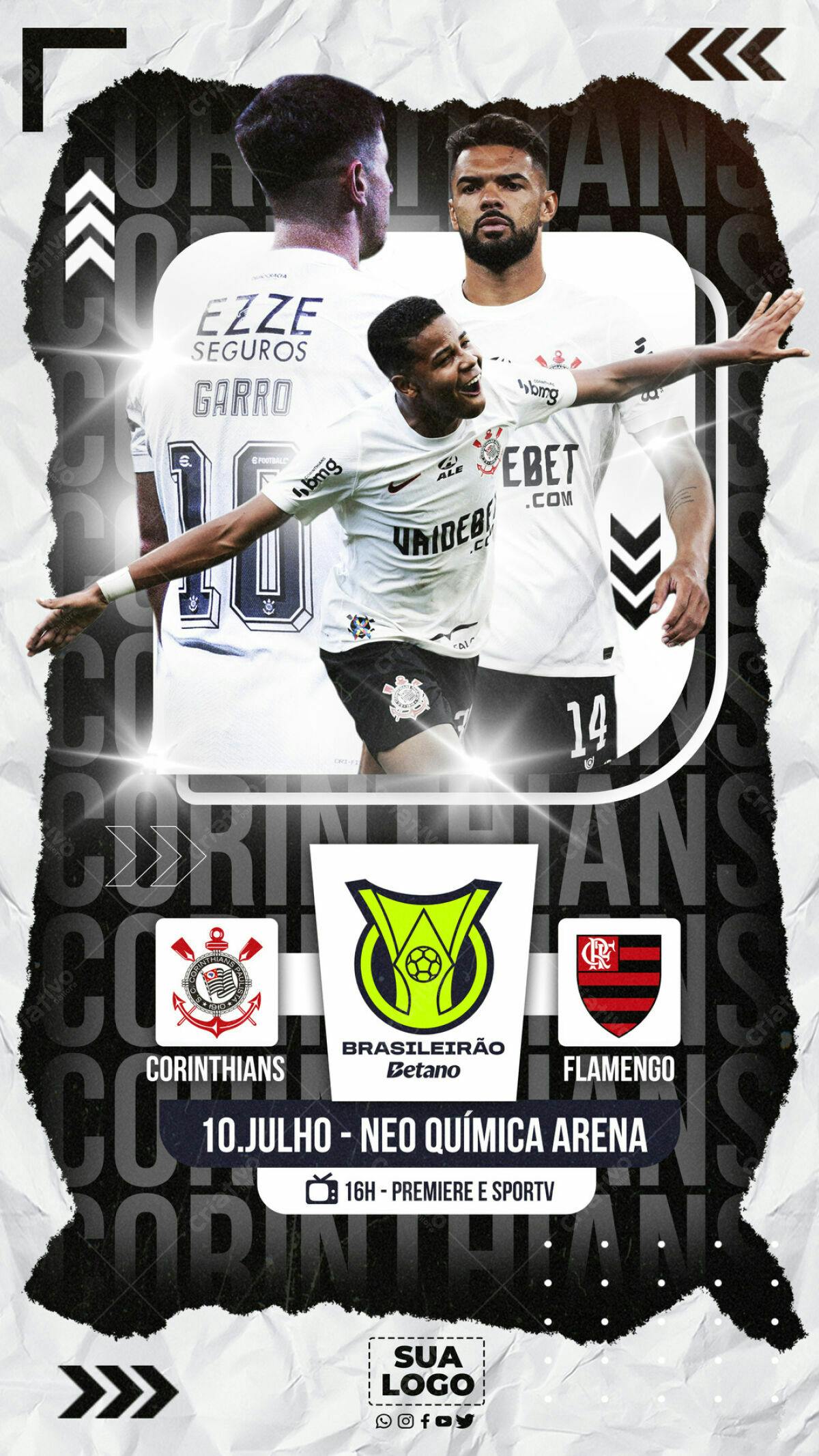 Flyer Corinthians x Flamengo PSD Editável
