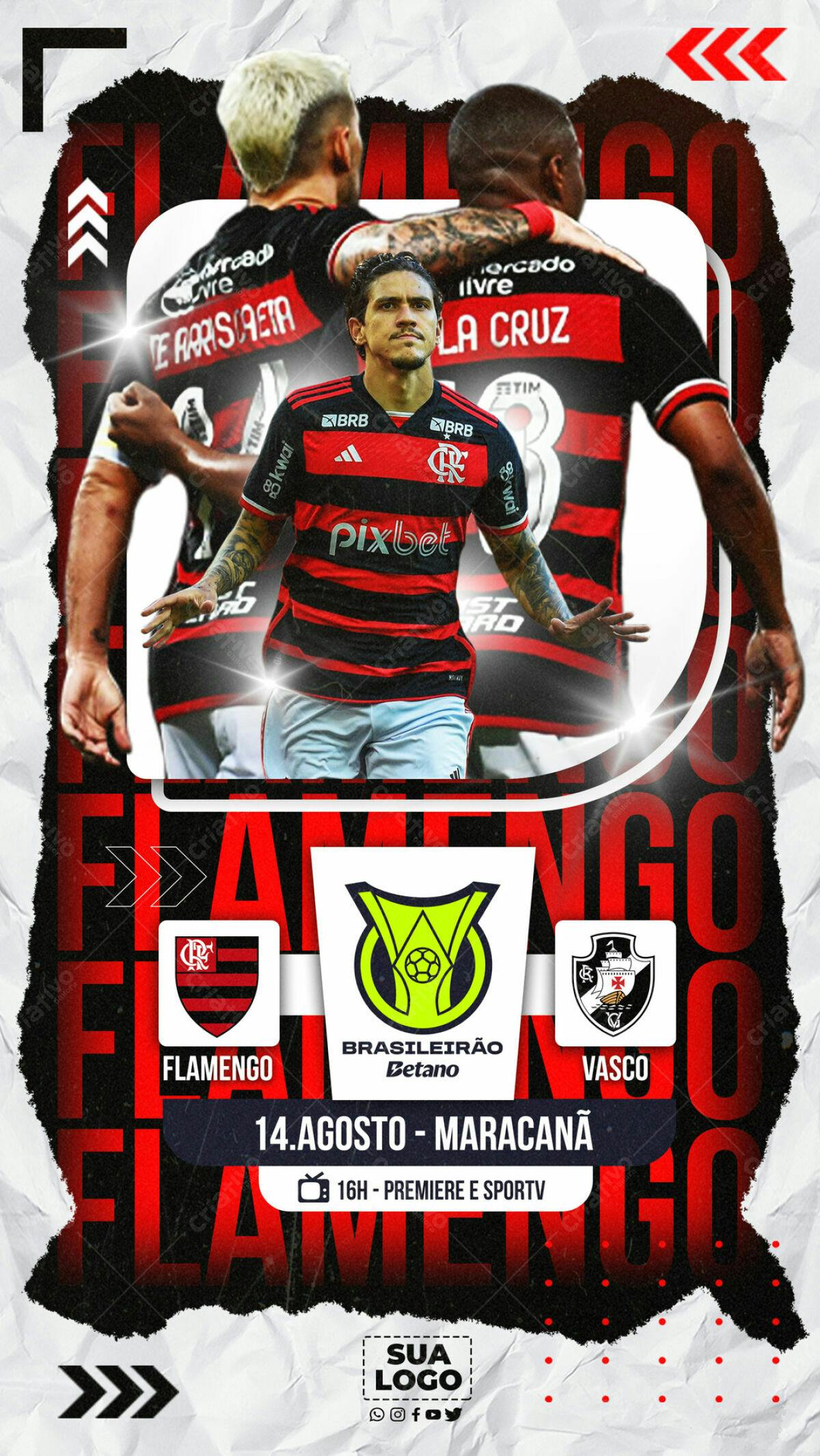 Flyer Flamengo x Vasco PSD Editável