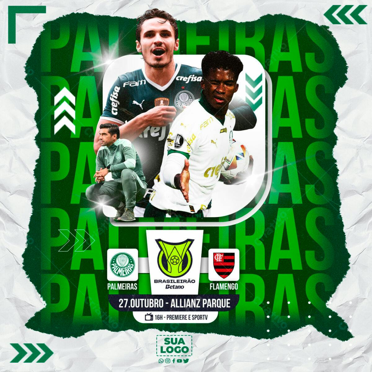 Flyer Palmeiras x Flamengo PSD Editável
