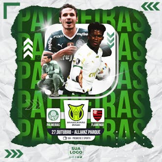 Flyer esportivo brasileirão dia de jogo palmeiras