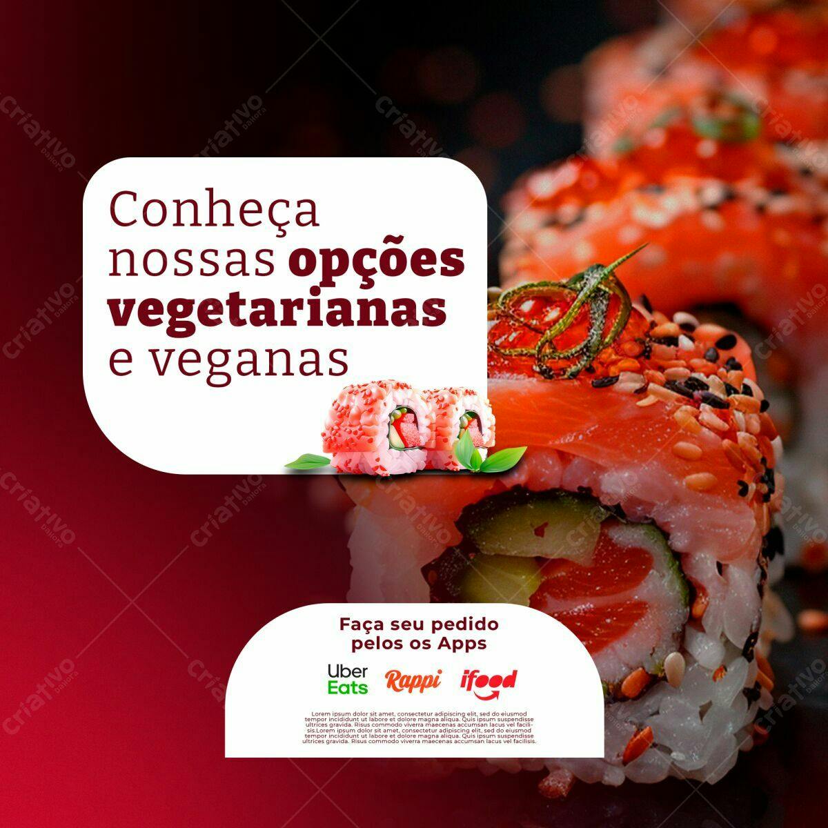 Flyer para Restaurante Vegano e Vegetariano PSD Editável
