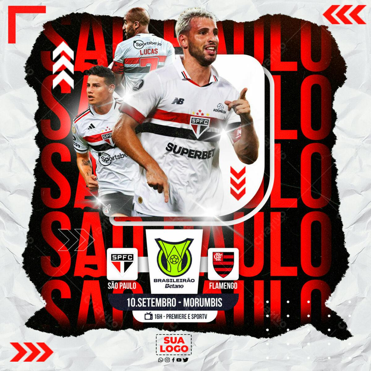 Flyer São Paulo x Flamengo PSD Editável