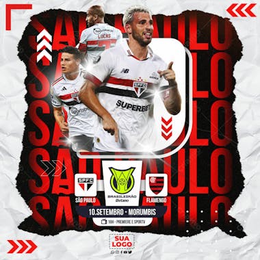 Flyer esportivo brasileirão dia de jogo são paulo fc