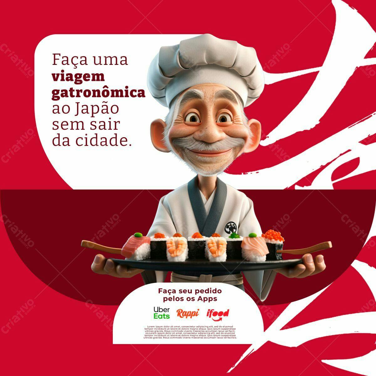 Flyer Gastronômico Japão PSD Editável