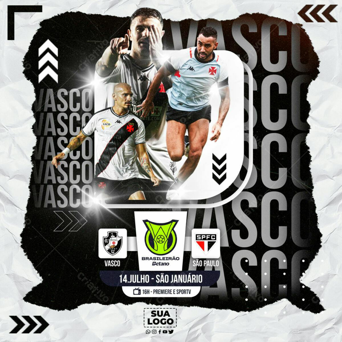 Flyer Jogo Vasco x São Paulo PSD Editável