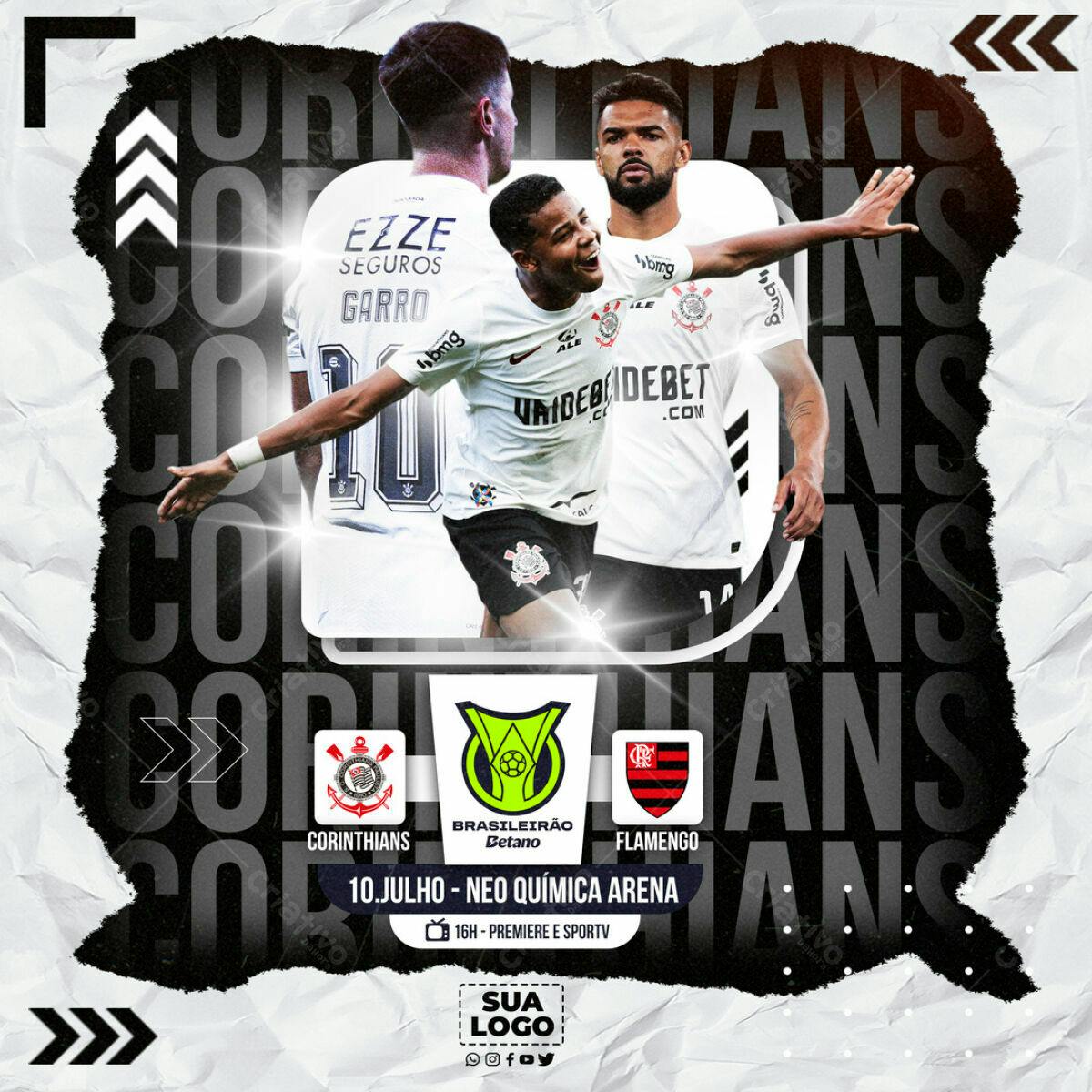 Flyer Corinthians x Flamengo PSD Editável