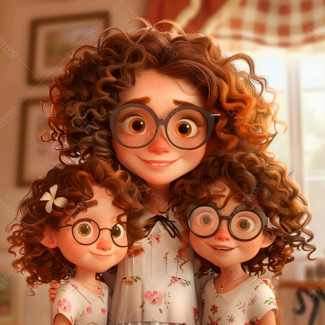 Família feliz abraçada em casa