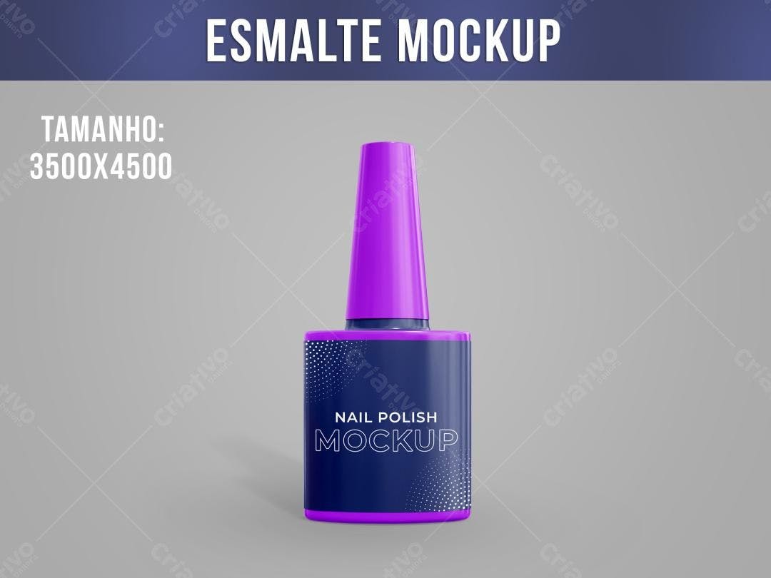 Mockup Realista de Esmalte Roxo e Azul Escuro