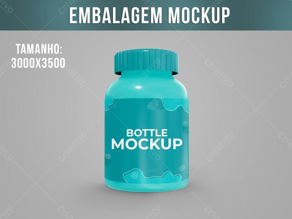 Frasco Embalagem Mockup Remédio capsula comprimido