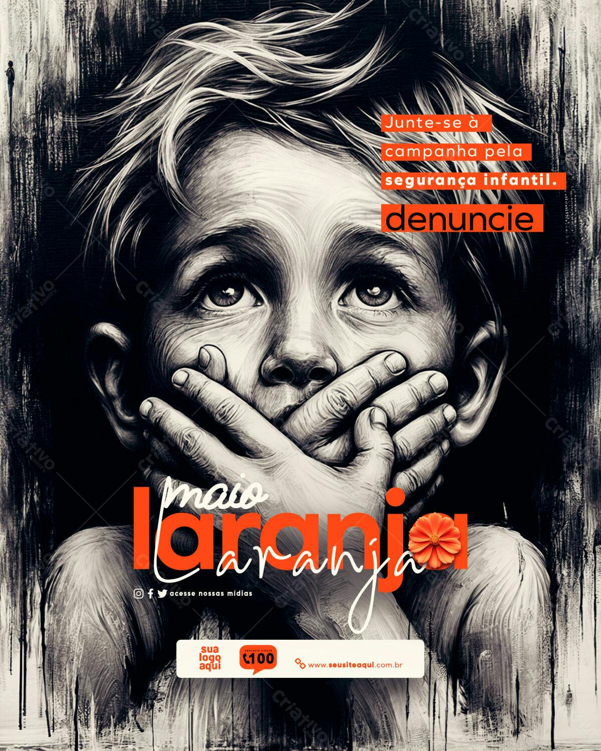 Poster Campanha Segurança Infantil PSD Editável