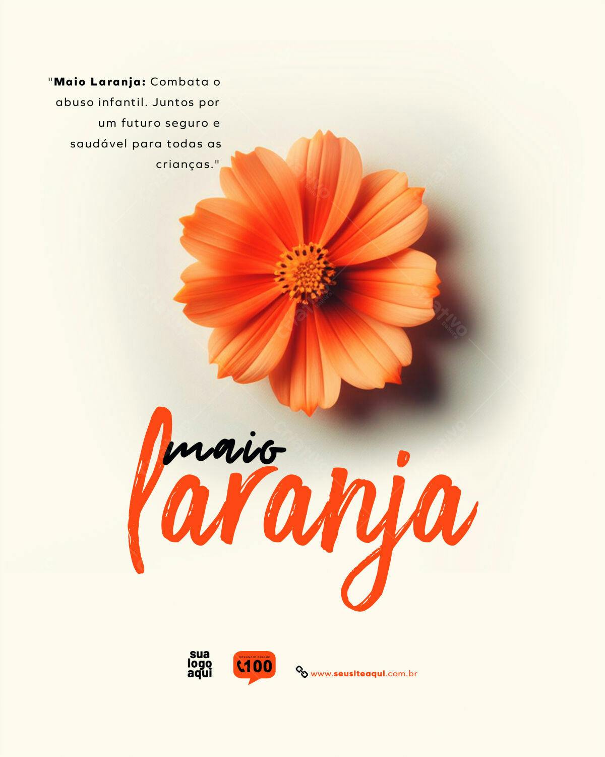 Flyer Maio Laranja PSD Editável