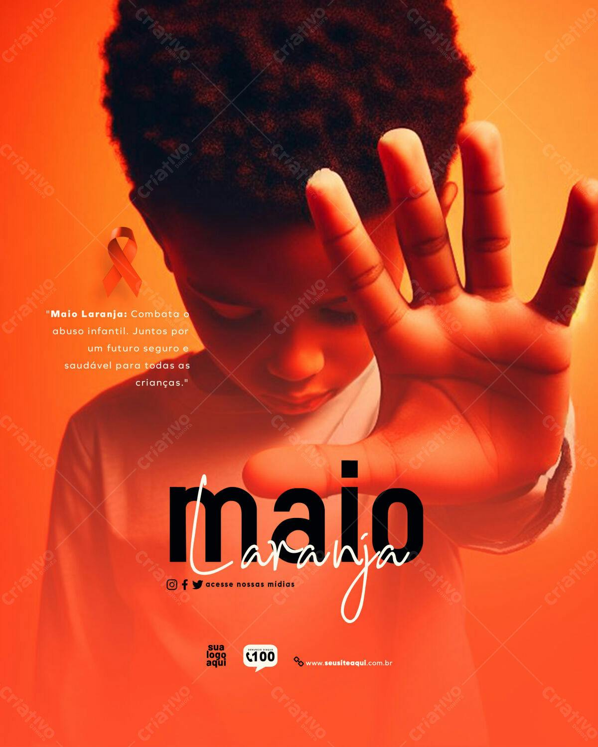 Flyer Maio Laranja PSD Editável