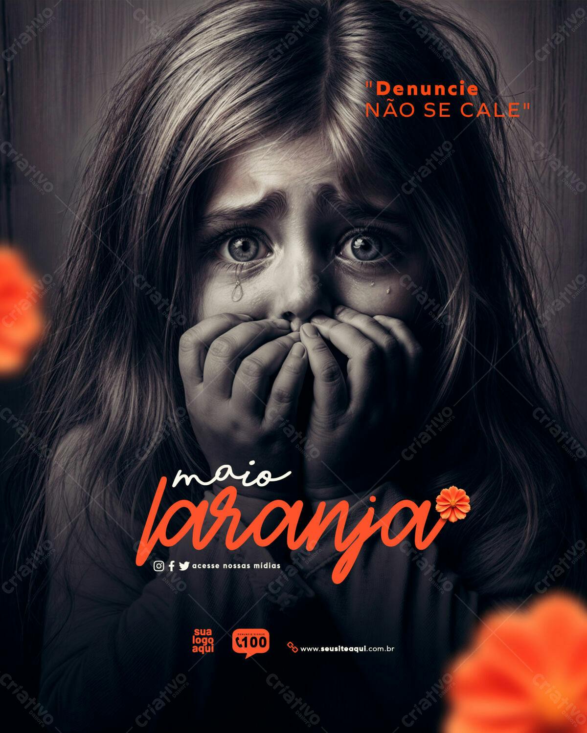 Flyer Maio Laranja PSD Editável
