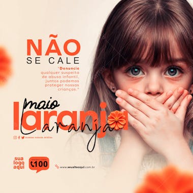 Maio laranja campanha social media feed