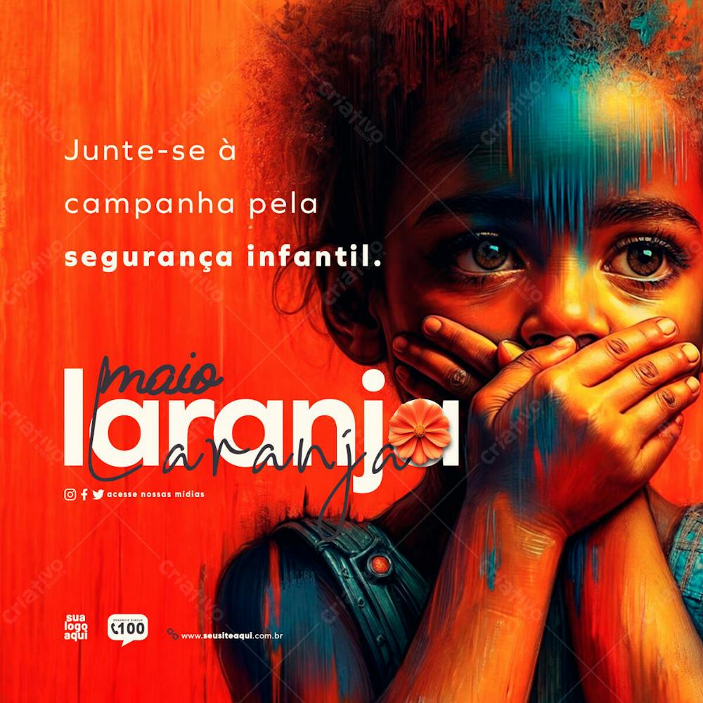 Maio Laranja Campanha Social Media Feed