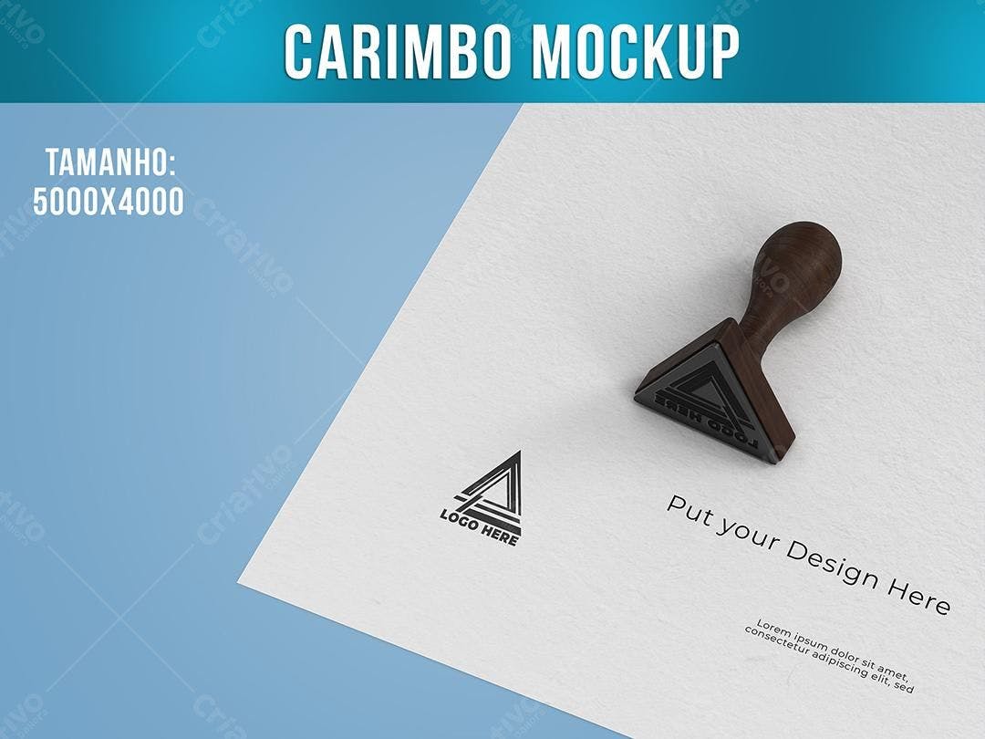 Mockup Realista de Carimbo Triangular em Papel