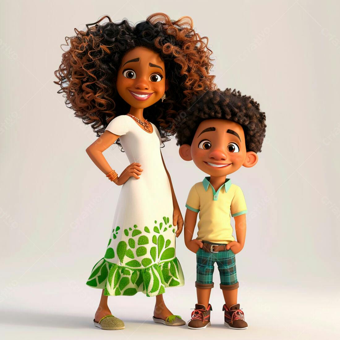 Mãe e filho animados sorrindo fundo branco