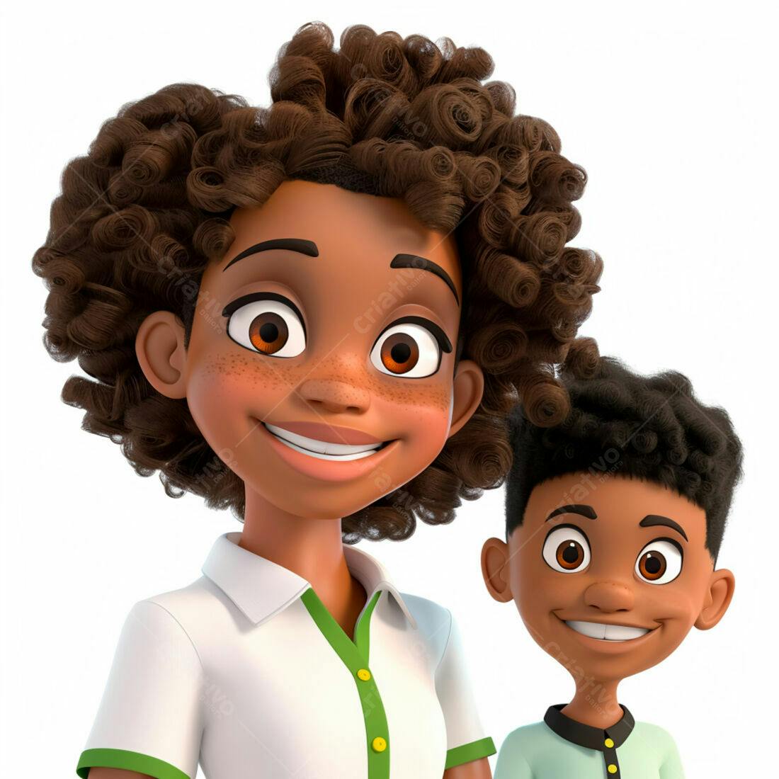 Irmãos sorrindo desenho animado
