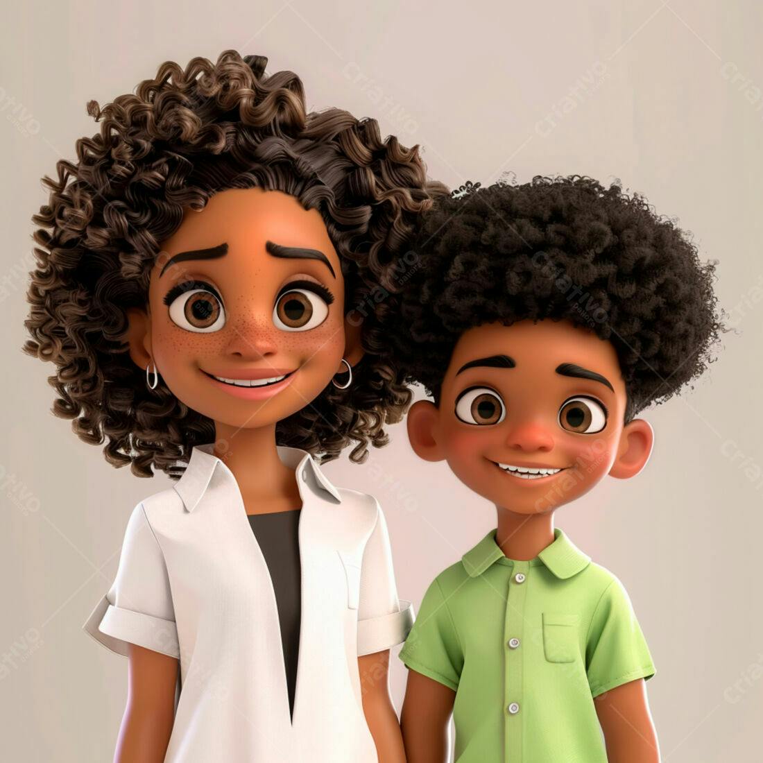Mãe e filho sorrindo desenho animado