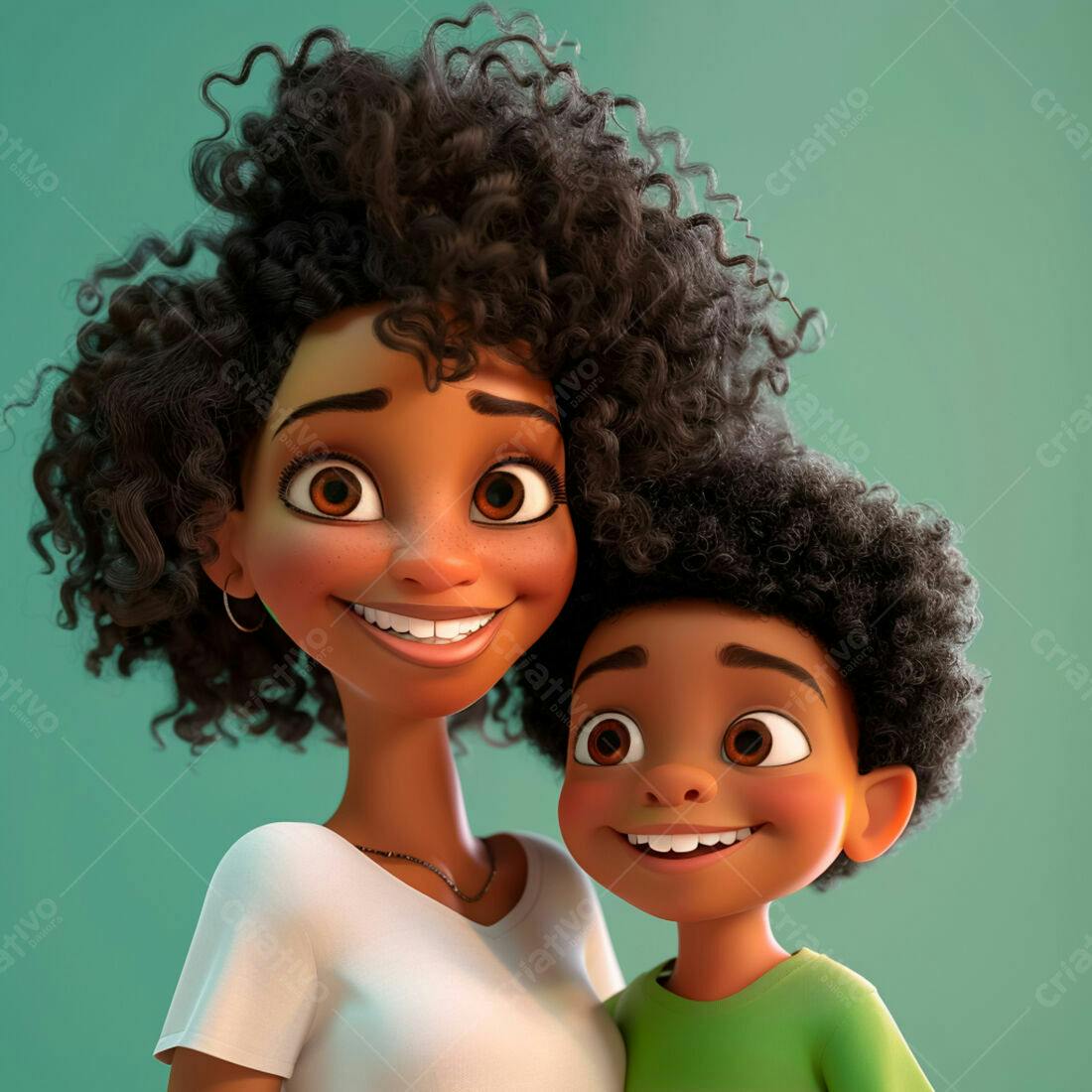 Mãe e filho negros sorrindo juntos