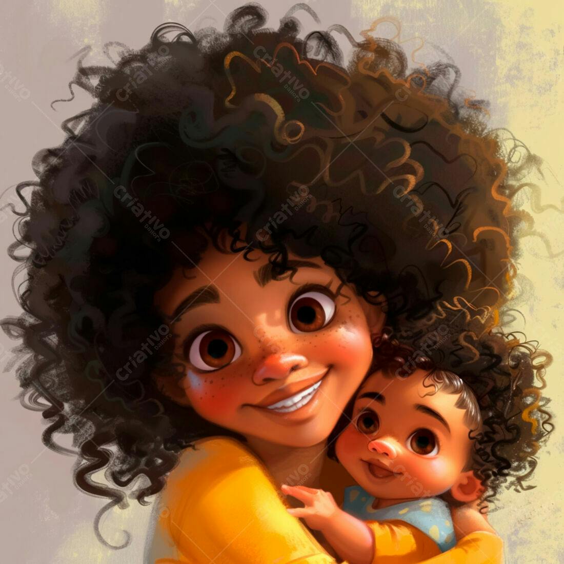 Mãe e filha negra sorrindo abraçadas