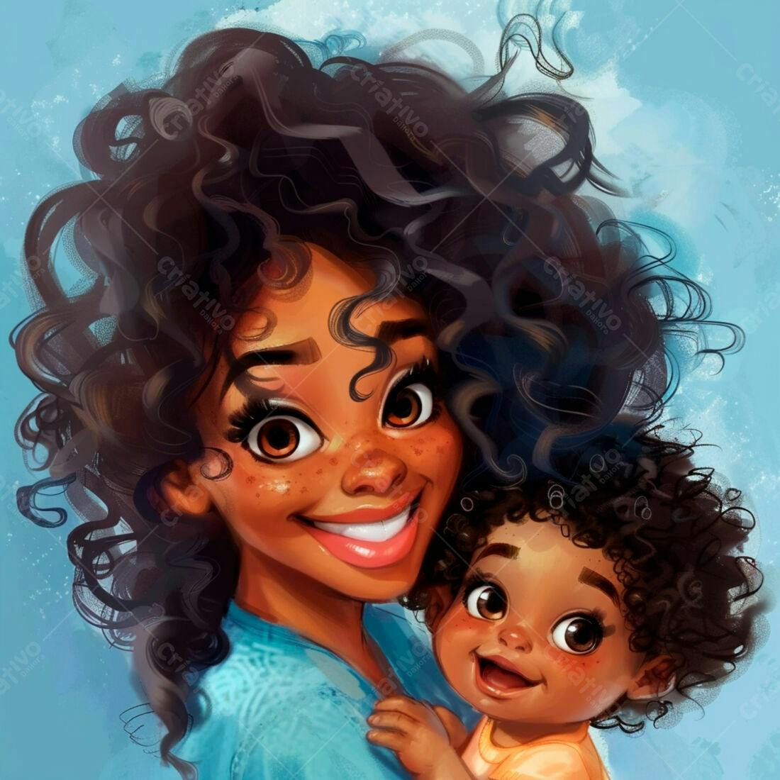 Mãe e bebê negra sorrindo juntas