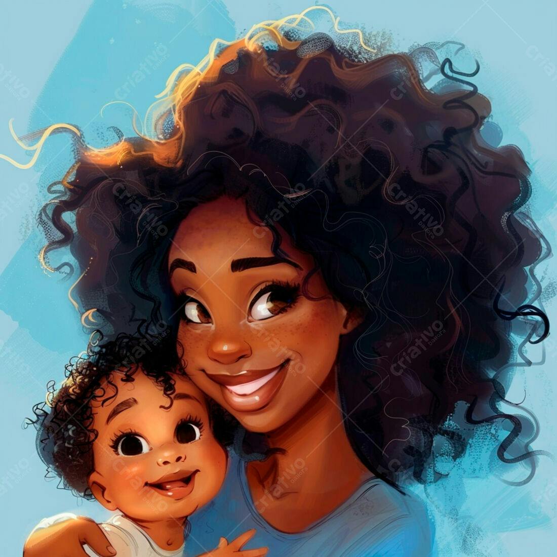 Mãe e bebê negra sorrindo juntas