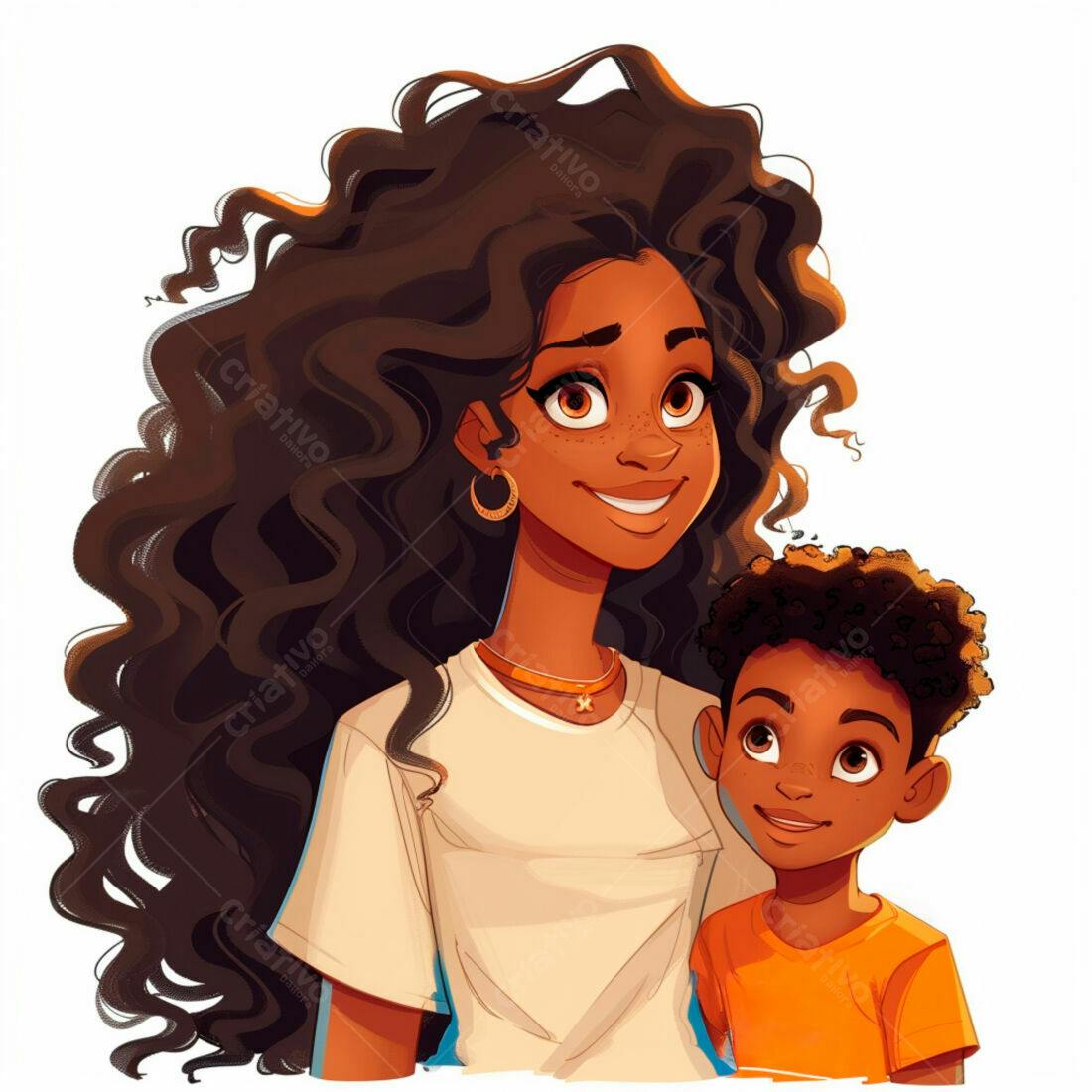 Mãe e filho negros sorrindo juntos