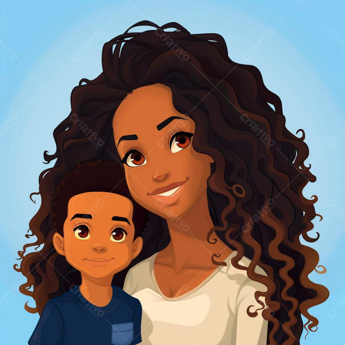Mãe e filho negros sorrindo juntos