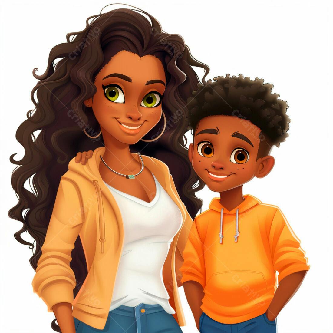 Mãe e filho negros sorrindo juntos