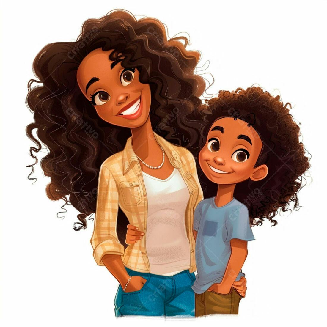 Mãe e filho negros sorrindo juntos