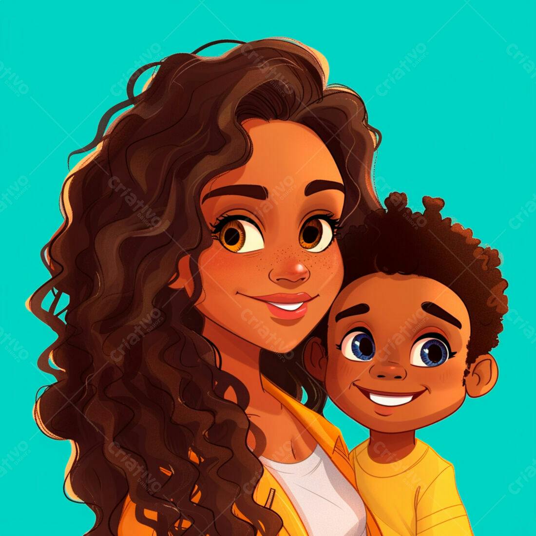 Mãe e filho negros sorrindo juntos