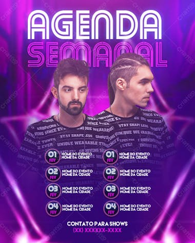 50 flyers para artistas e eventos agenda semanal feed