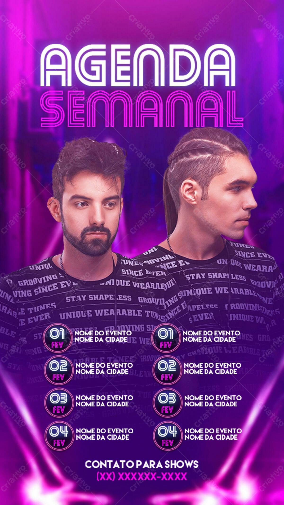 Flyer Agenda Semanal PSD Editável