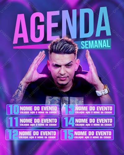 51 Flyers Para Artistas E Eventos Agenda Semanal Feed